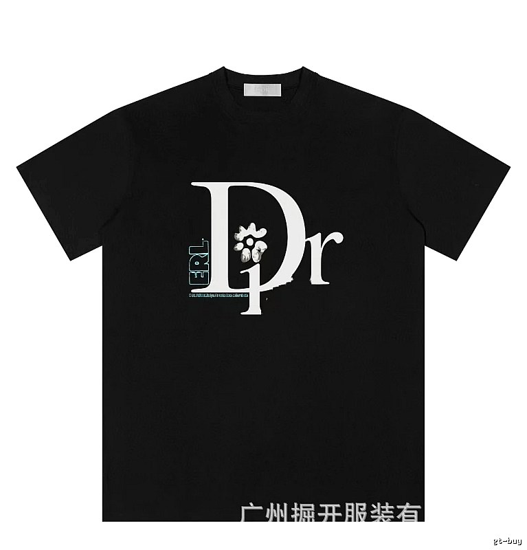 Dior x ERL Co-branded Trendy Style Black T-Shirt