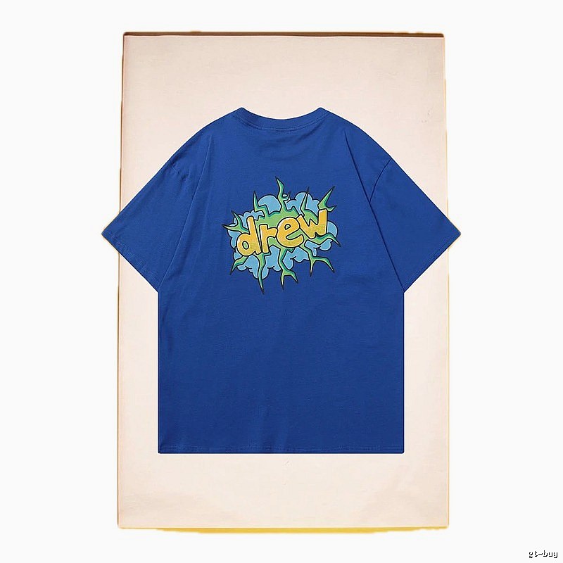 DREW Explosion Print Street Style Blue T-Shirt