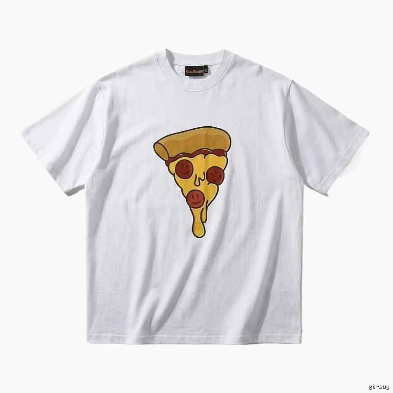 DREW Pizza Cartoon Style White T-shirt