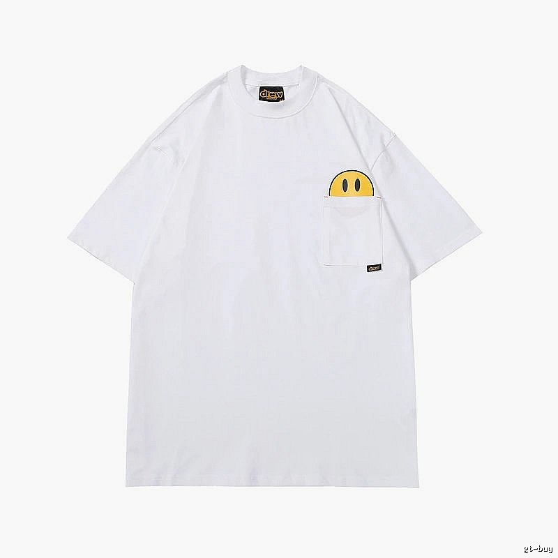DREW Smiley Face Series Street Style White T-Shirt