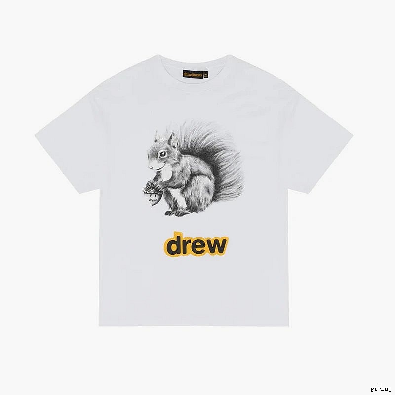 DREW Squirrel Print Street Style White T-shirt