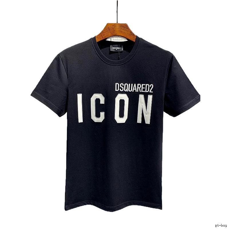 DSQ ICON Trendy Streetwear Style Black Short-sleeve T-shirt