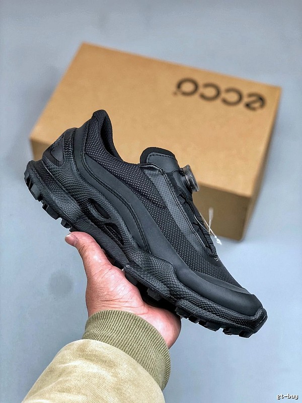 ECCO Black Trail Sneakers, Clean Side Panels