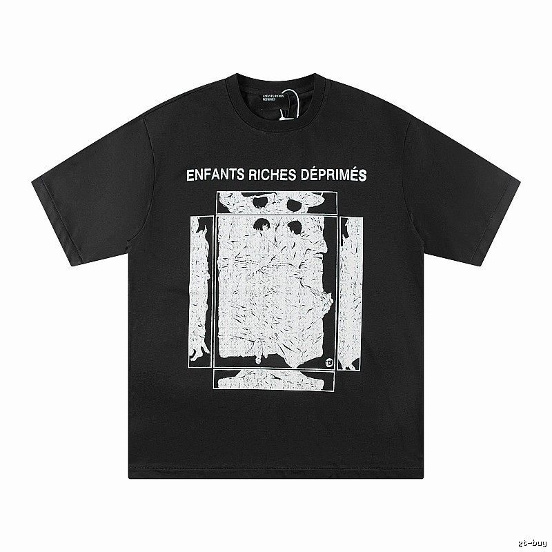 ERD Portrait Print Dark Style Black T-shirt