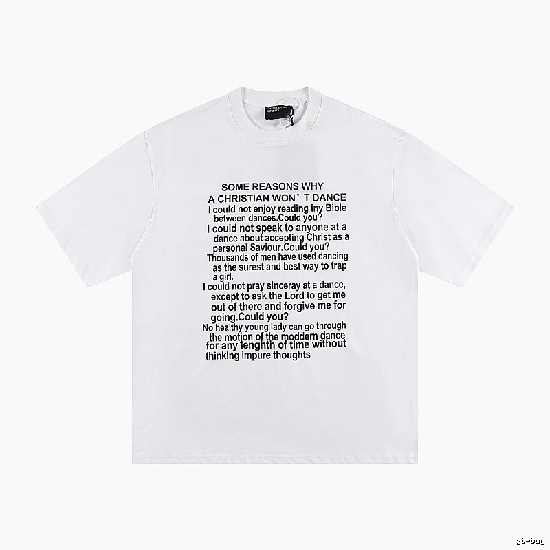 ERD Slogan Print Street Style White T-Shirt
