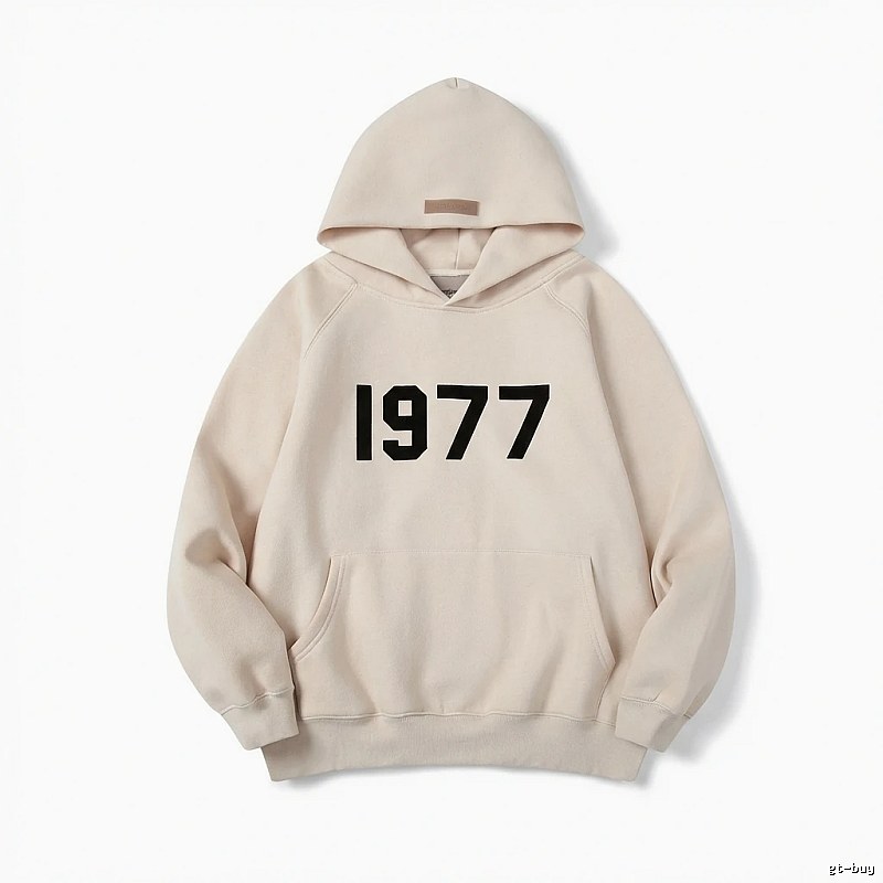 ESSENTIALS 1977 Series Minimalist Style Beige Hoodie