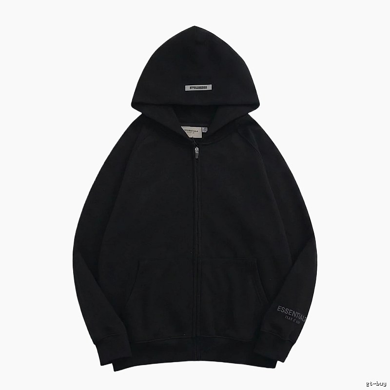 ESSENTIALS minimalist style black hoodie