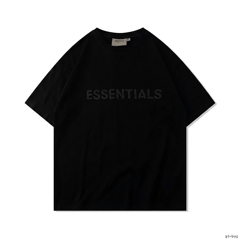 ESSENTIALS minimalist style black short-sleeve