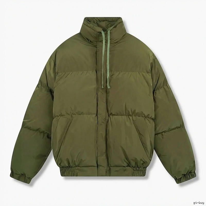ESSENTIALS Minimalist Style Olive Green Cotton Jacket