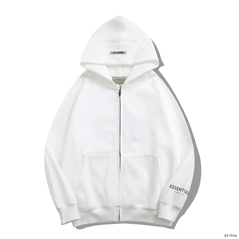 ESSENTIALS minimalist style white hoodie