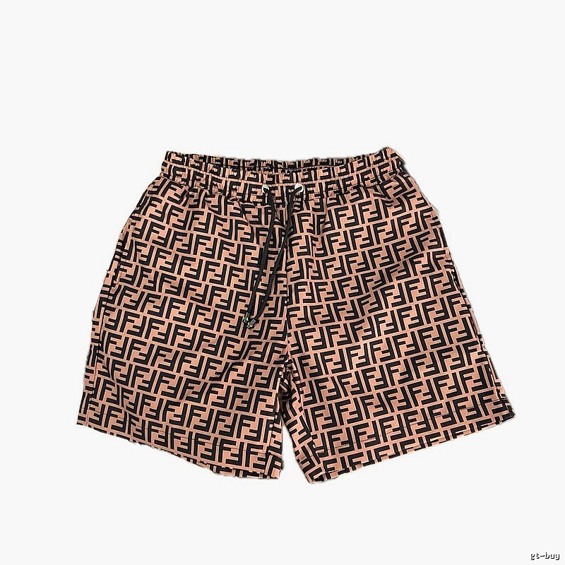 Fendi FF Monogram Vintage Style Brown and Black Casual Shorts