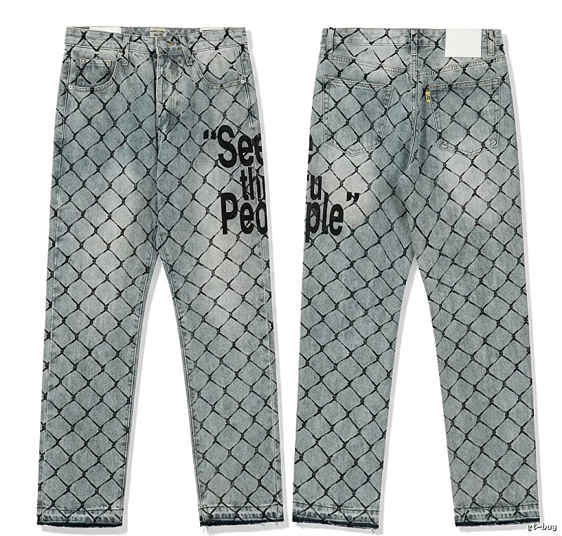 Gallery Dept Checkered Trendy Brand Jeans