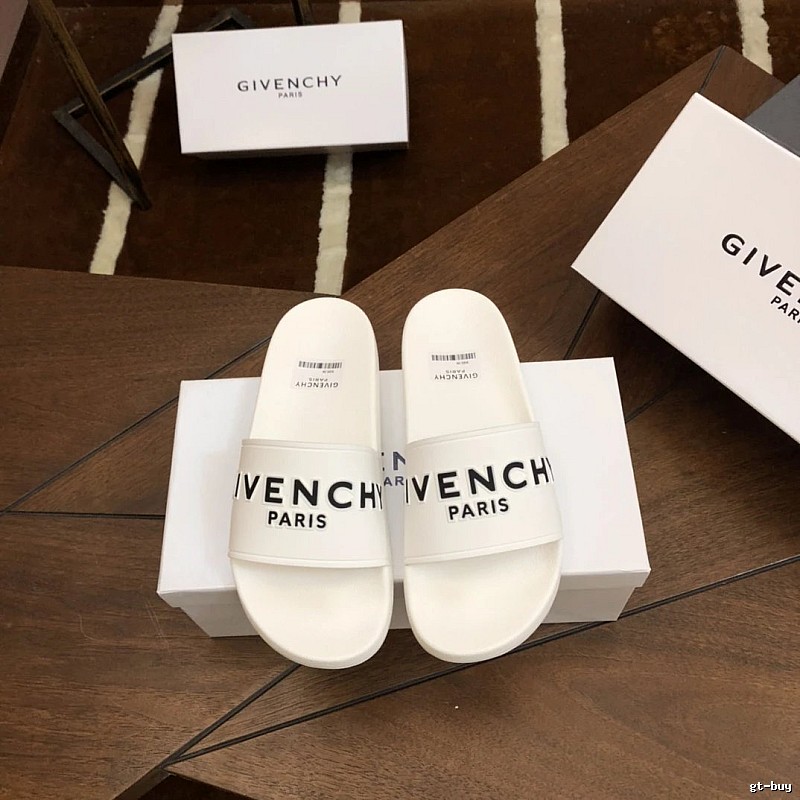 Givenchy Letter Print Minimalist Style White Slippers