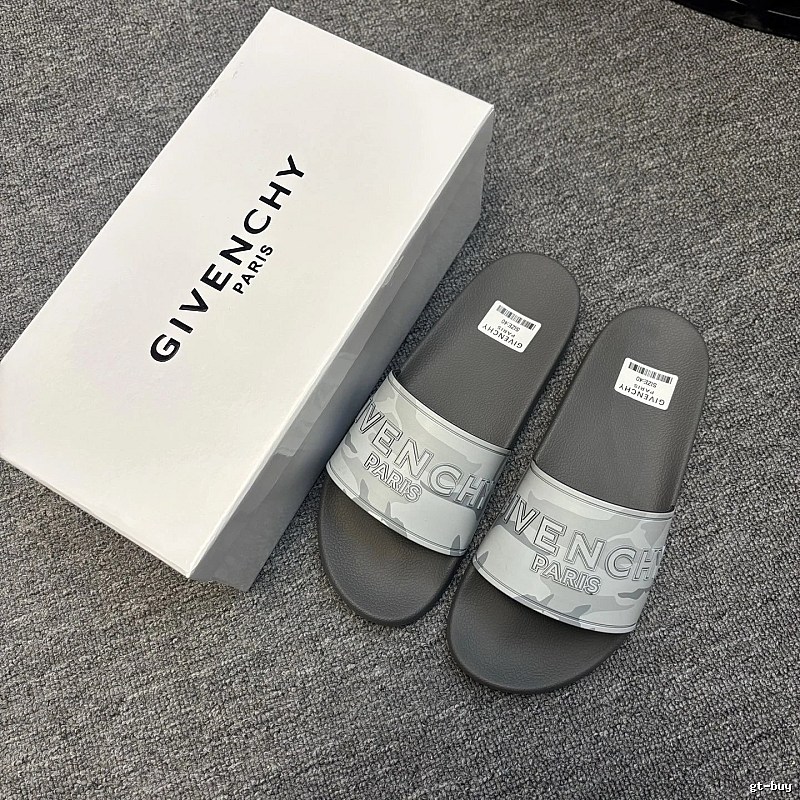 Givenchy Paris Camo Streetwear Gray Slides