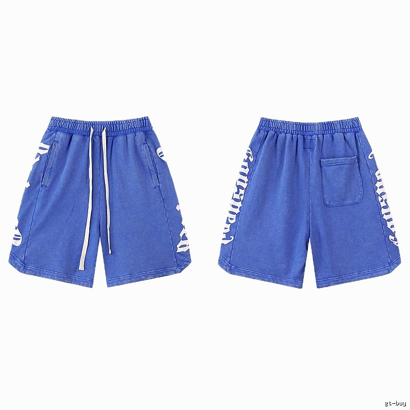 Godspeed Gothic Print Street Style Blue Shorts