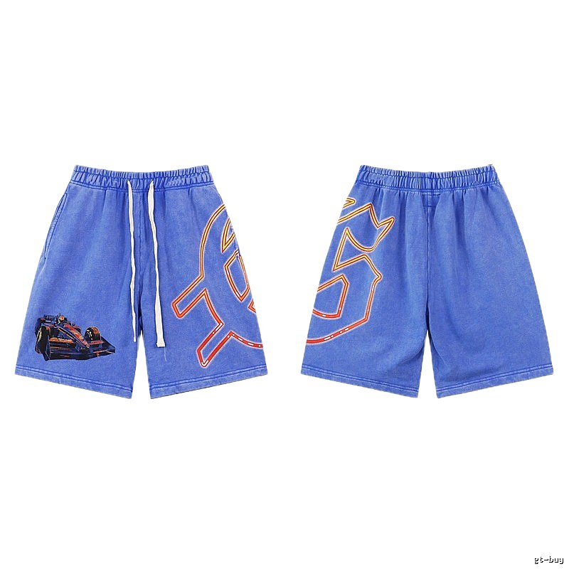 Godspeed Racing Print Street Style Blue Shorts