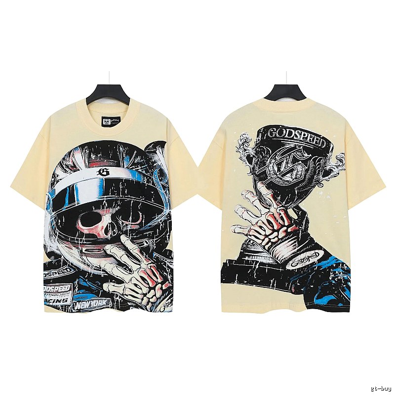 Godspeed Racing Skull Street Style Beige T-Shirt