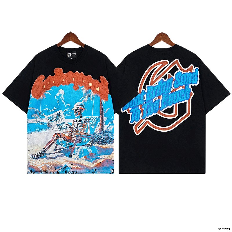 Godspeed Skull Beach American Streetwear Brand Black T-Shirt