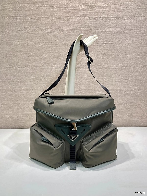 Gray Geometric Shoulder Bag Prada Shoulder Bag for Daily Rotation