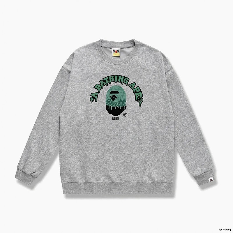 Grey hoodie with Bape Ape Head logo