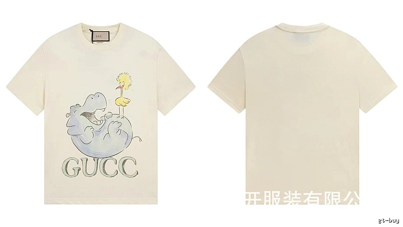 Gucci Cartoon Hippo Casual Off-white T-shirt
