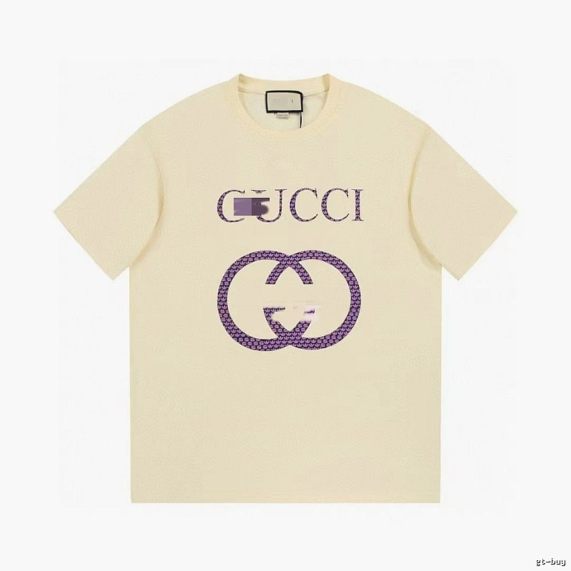 Gucci Double G Vintage Style Beige Short Sleeve T-Shirt