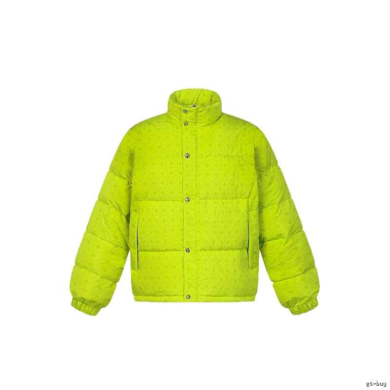 Gucci-printed trendy fluorescent green down jacket