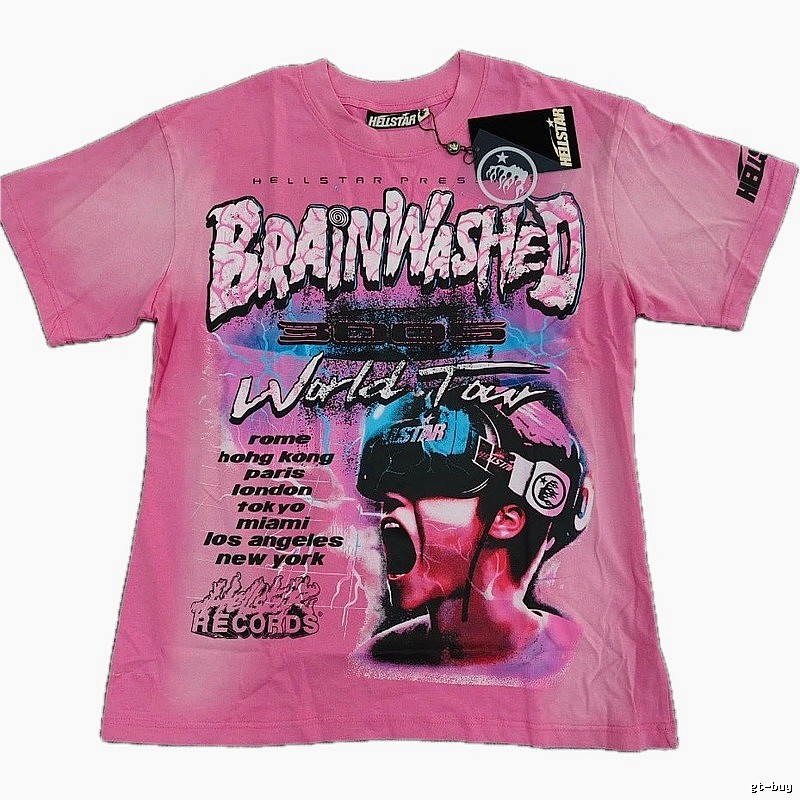 Hellstar Brainwashing Tour Vintage Pink T-Shirt