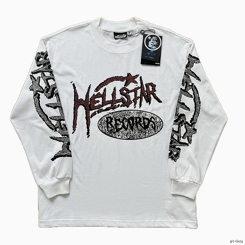 Hellstar dark style white long-sleeved shirt