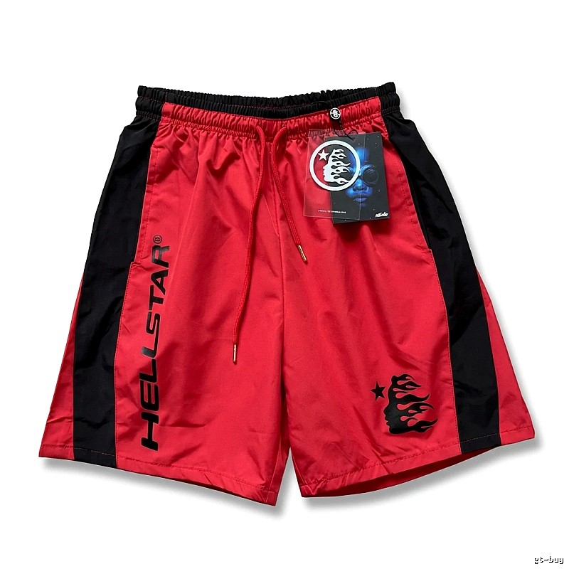 Hellstar Flame Series Red and Black Shorts