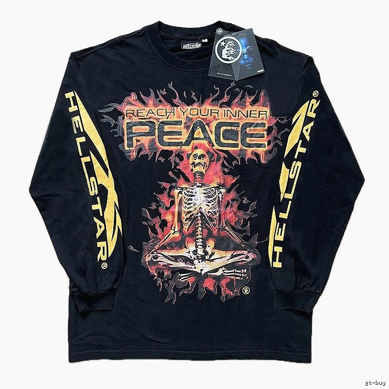 Hellstar Flame Skull Style Black T-shirt