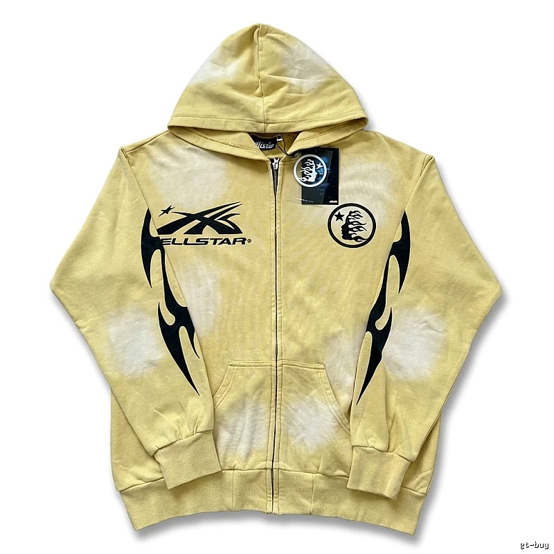 Hellstar Flame Wind Yellow Hoodie