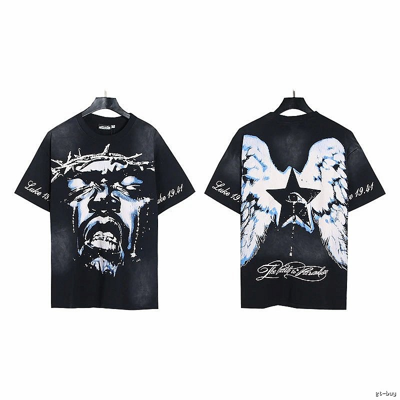 Hellstar Thorn Portrait Street Style Black Short-sleeve T-shirt