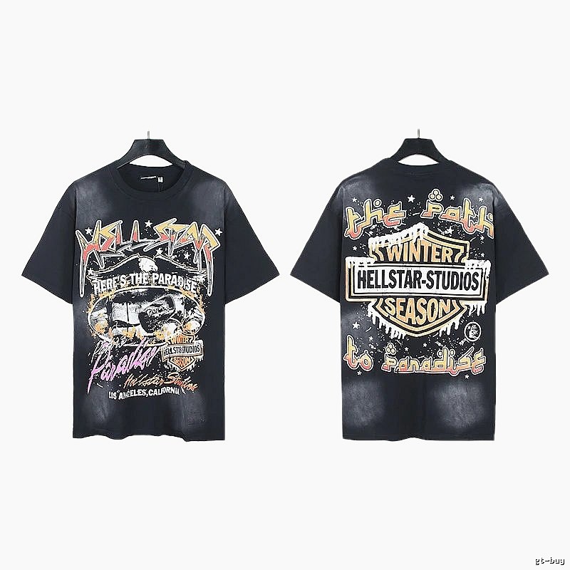 Hellstar Winter Collection Vintage Style Black T-Shirt