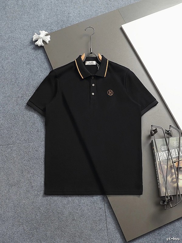 Hermès Classic Wind Black Polo Shirt