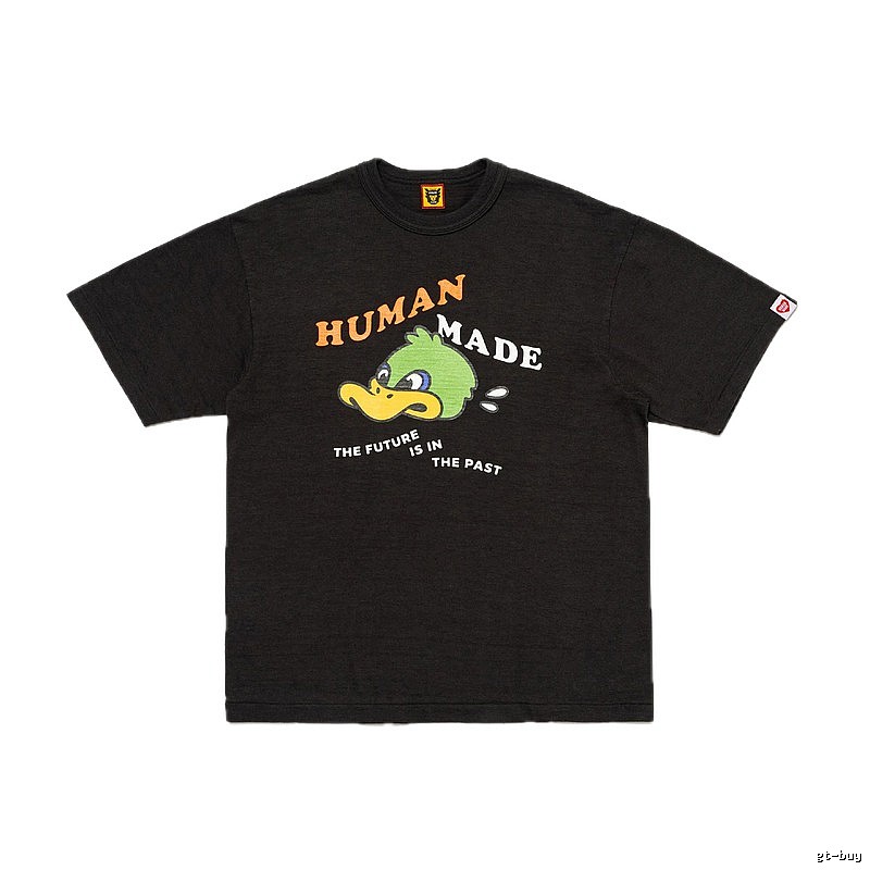 HUMAN MADE Green Duck Print Vintage Black T-Shirt