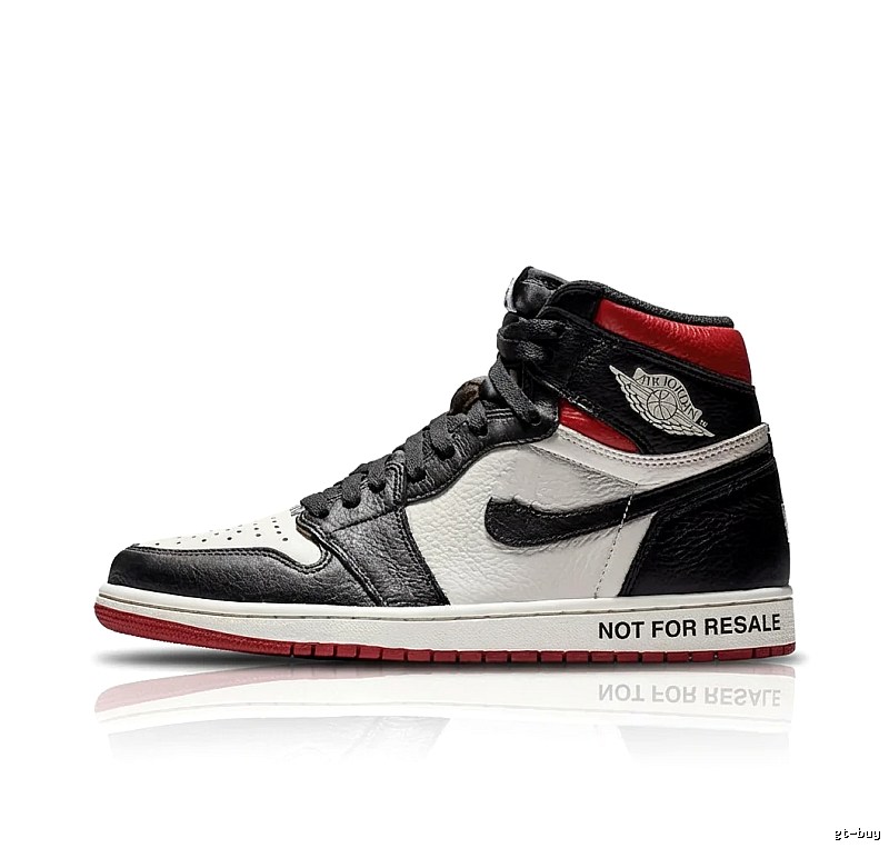 Jordan AJ1 High Top Black and Red Sneakers