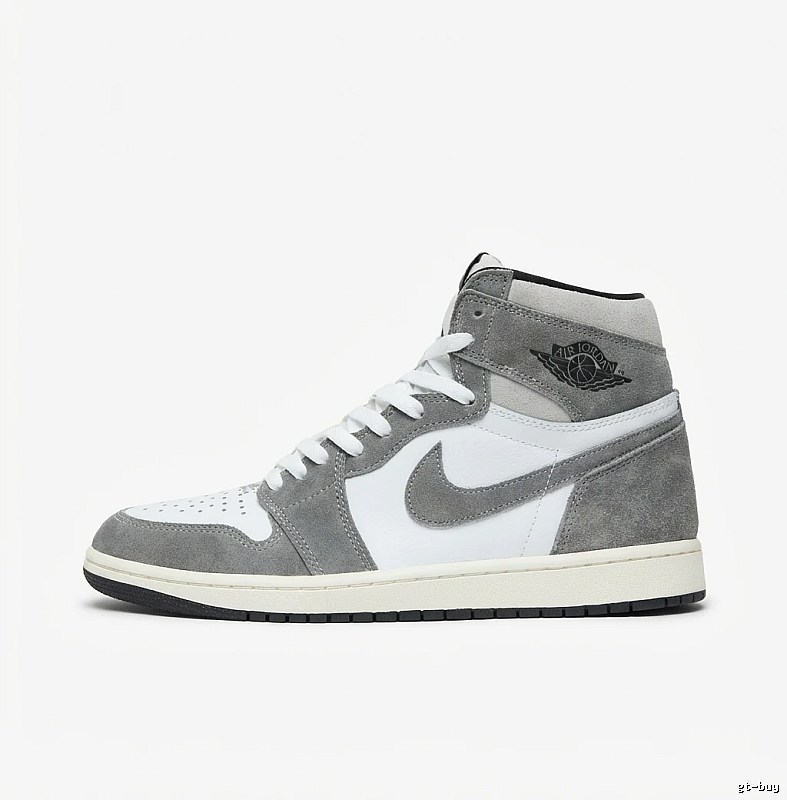 Jordan AJ1 High Top Grey, White and Silver Shoes