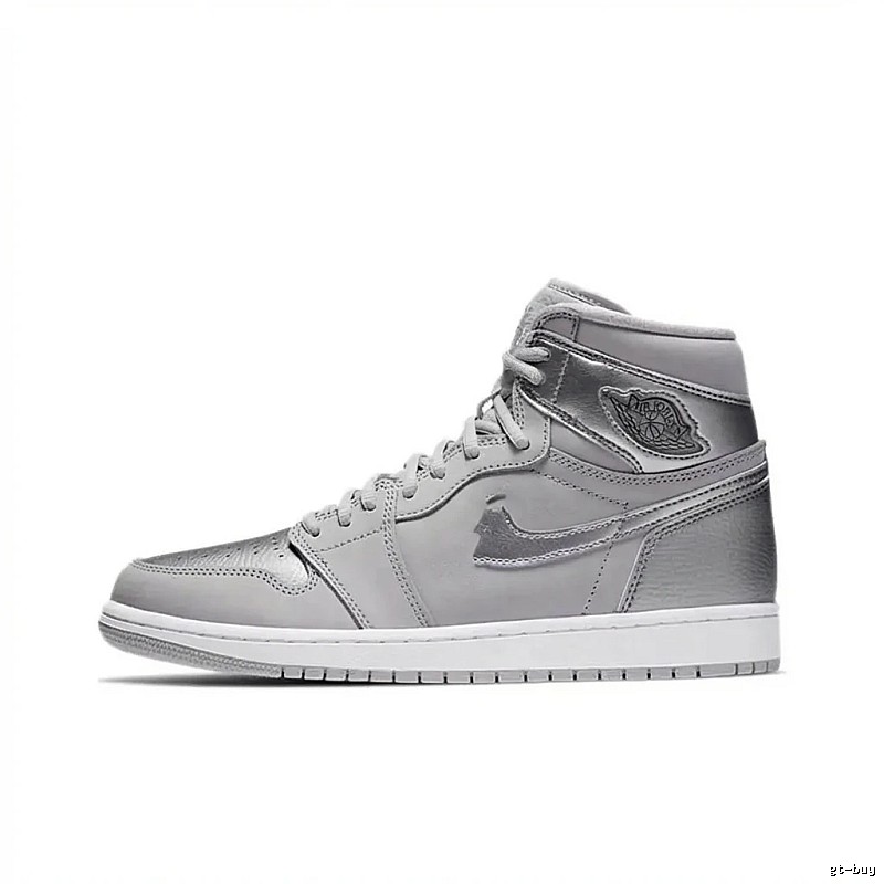 Jordan AJ1 High-Top Silver-Gray Trendy Shoes