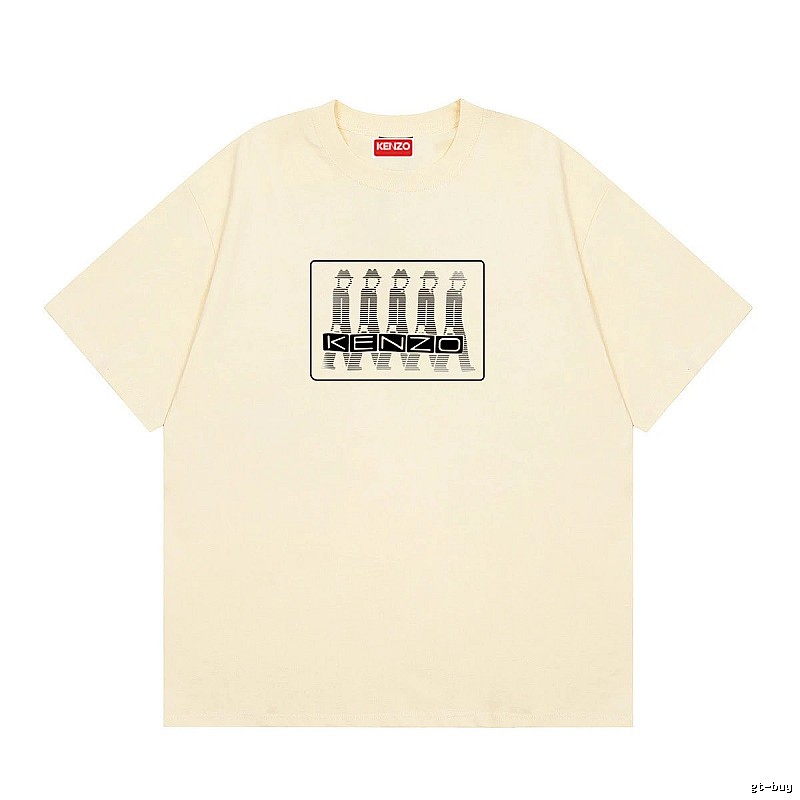 KENZO Character Print Casual Style Beige T-shirt