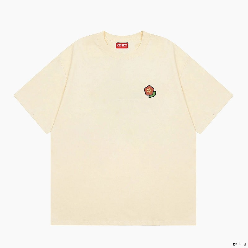 KENZO Embroidered Little Flower Casual Style Off-white T-shirt