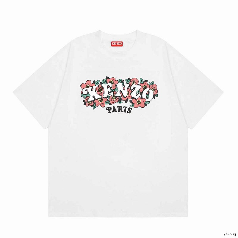 KENZO Floral Collection Street Style White Short-sleeve T-shirt
