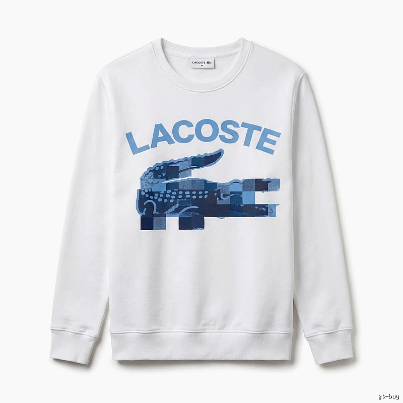 Lacoste Blue and White Contrast Fashion Sweatshirt