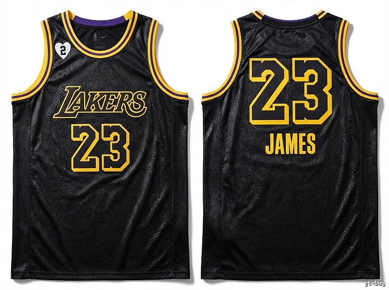 Lakers LBJ retro-style black jersey