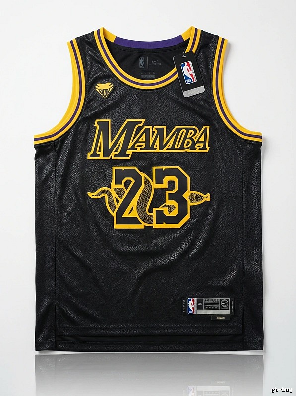 LBJ Mamba series black and yellow basketball jersey