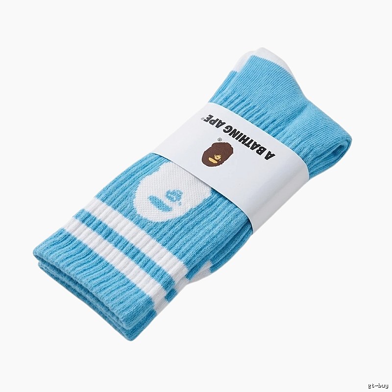 Light blue Bape Ape Head trendy socks