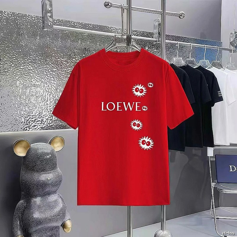 LOEWE Elf Print Casual Style Red Short-sleeve T-shirt