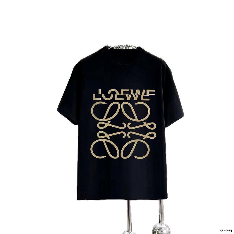 LOEWE Logo Print Trendy Black Short-Sleeve T-Shirt
