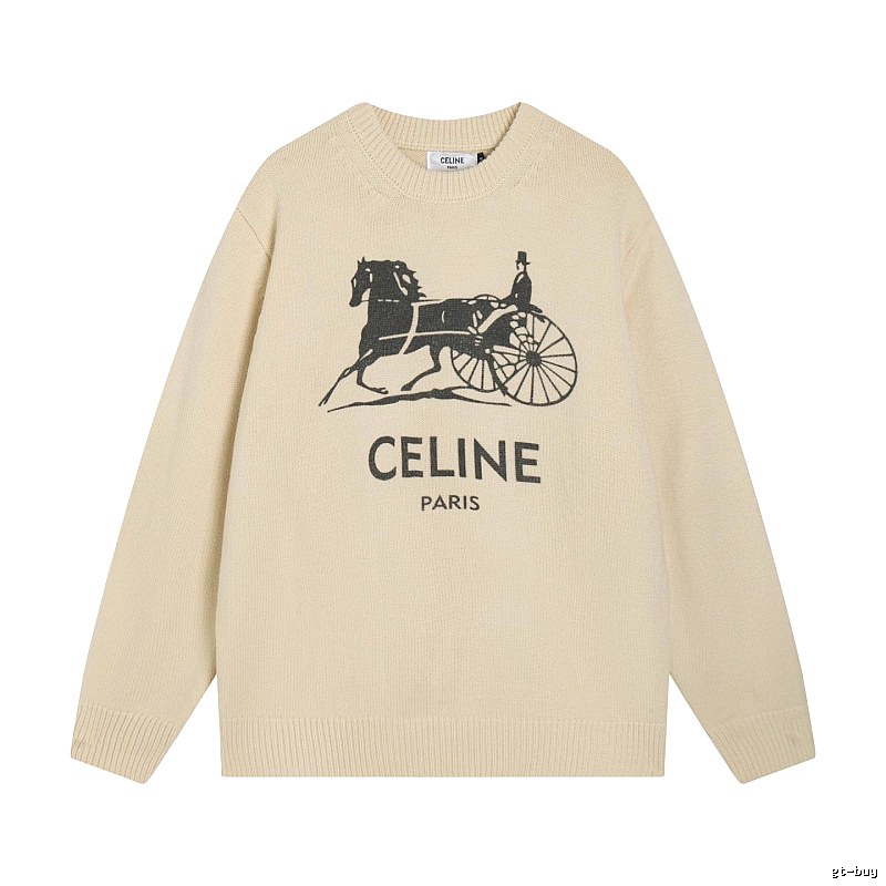 Logo Knit Sweater for School Runs in CELINE Style