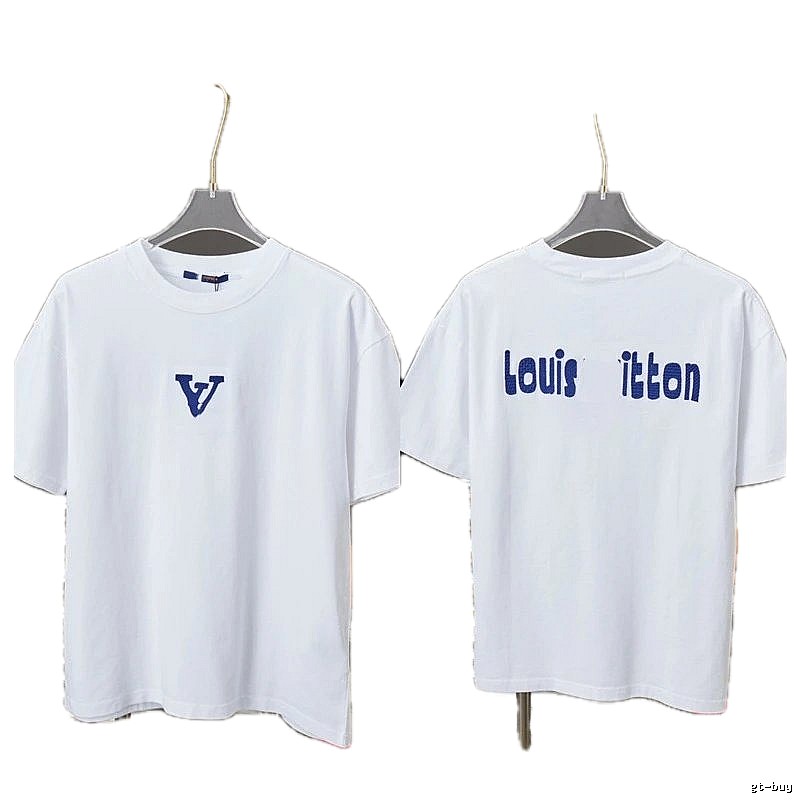 Louis Vuitton Embroidered Trendy Style White Short-sleeve T-shirt
